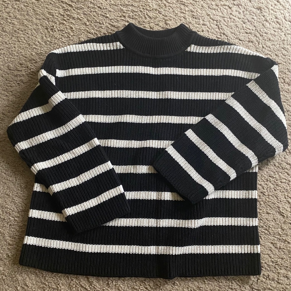 Black and Ivory Stripe Sweater